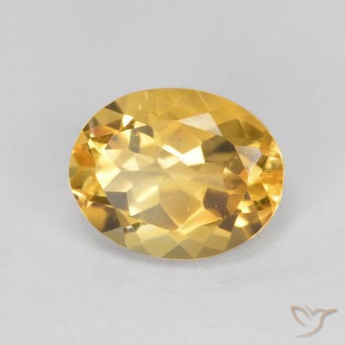 1.72 ct Golden Citrine Stone, Natural Citrine in Oval Facet Shape for Sale