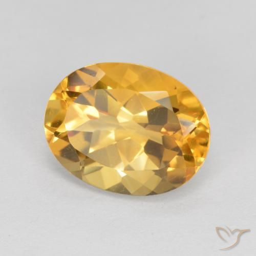1.83 ct Golden Citrine Stone, Natural Citrine in Oval Facet Shape for Sale