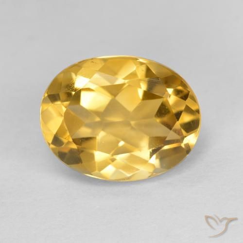 Golden Orange Citrine Gem - 2ct Oval Facet (ID: 560601)