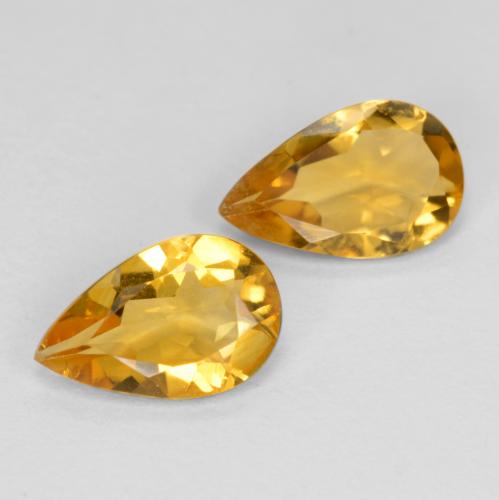 Medium-Dark Golden Citrine Gem - 0.7ct Pear Facet (ID: 560610)