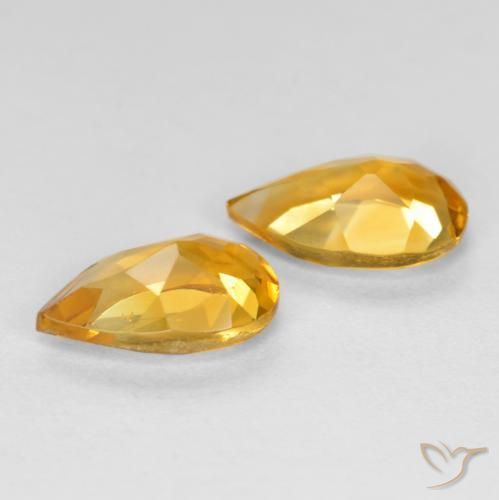 Citrine Gemstones in 8 x 5 mm (calibrated) Size for Sale, Citrine Stones in Dark Orange-Gold Color