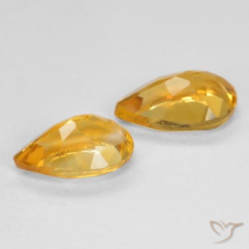 Citrine Gemstones in 7.8 x 5 mm Size for Sale, Citrine Stones in Deep Golden Orange Color