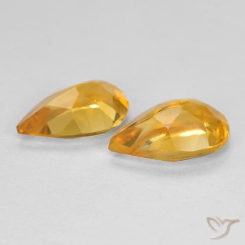 Citrine Gemstones in 8 x 4.8 mm Size for Sale, Citrine Stones in Dark Golden Color