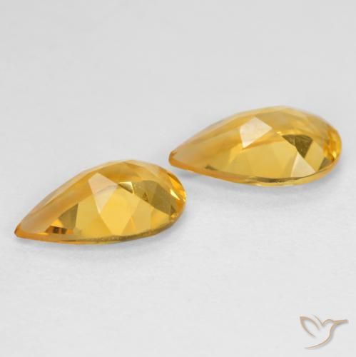Citrine Gemstones in 8 x 5 mm (calibrated) Size for Sale, Citrine Stones in Medium-Dark Golden Color