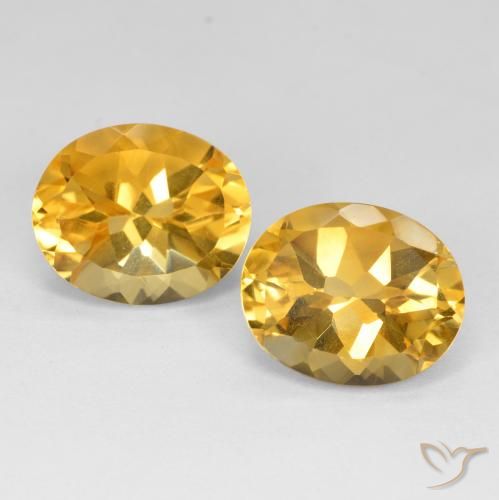10.21 ct Yellow Citrine, 12.5 x 10.2 mm Oval Cut From Brazil, Photo A