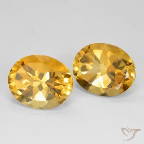 10.21 ctw Golden Citrine Stones, Natural Citrine in Oval Facet Shape for Sale