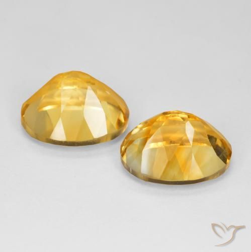Citrine Gemstones in 12.5 x 10.2 mm Size for Sale, Citrine Stones in Deep Golden Orange Color