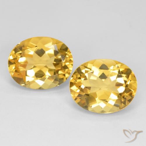 9.22 ct Yellow Citrine, 12.3 x 9.9 mm Oval Cut From Brazil, Photo A