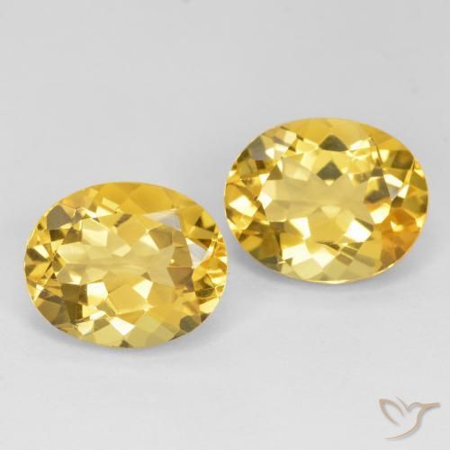 9.22 ctw Golden Citrine Stones, Natural Citrine in Oval Facet Shape for Sale