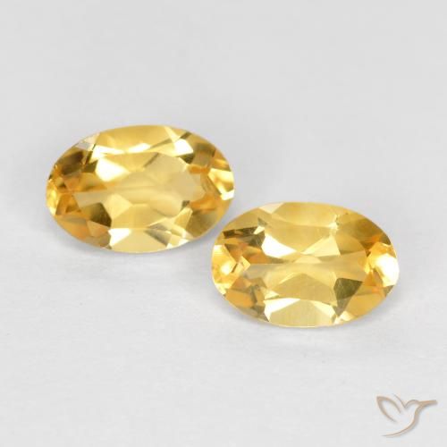 0.81 ct Yellow Citrine, 6.1 x 4.1 mm Oval Cut From Brazil, Photo A