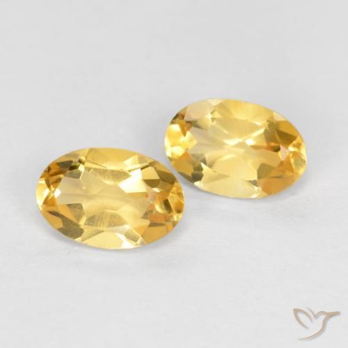 0.81 ctw Golden Citrine Stones, Natural Citrine in Oval Facet Shape for Sale