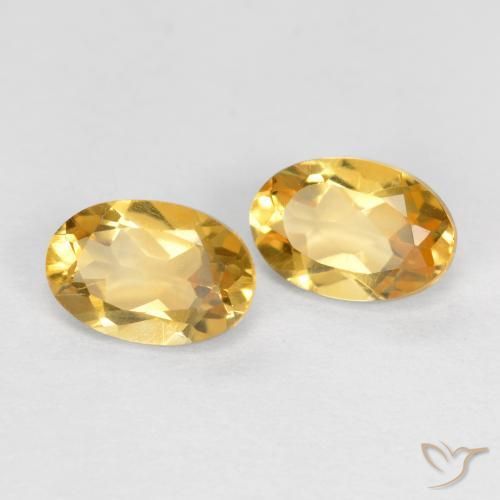 0.86 ctw Golden Citrine Stones, Natural Citrine in Oval Facet Shape for Sale