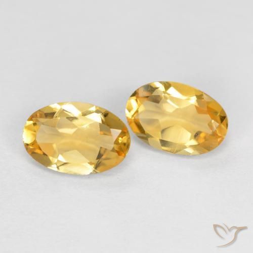 0.80 ctw Golden Citrine Stones, Natural Citrine in Oval Facet Shape for Sale