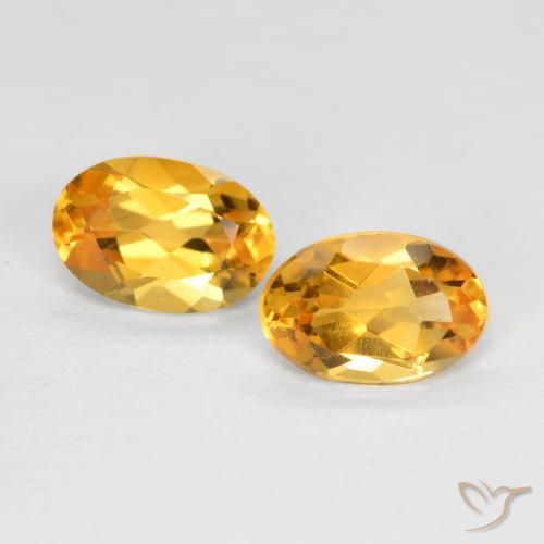 0.83ctw Natural Medium-Dark Golden Citrine, Oval, VVS-VS