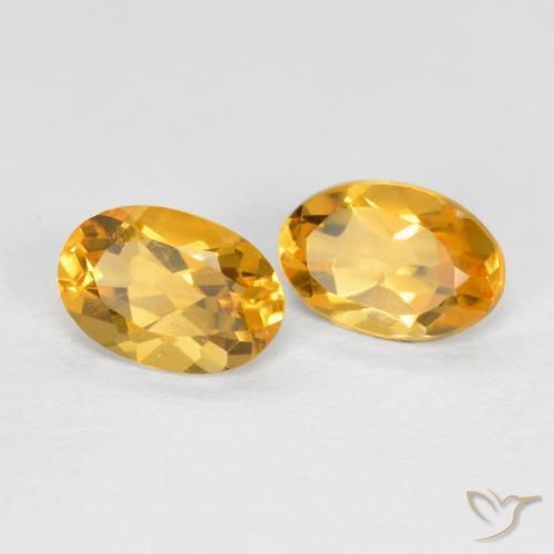 0.83 ctw Golden Citrine Stones, Natural Citrine in Oval Facet Shape for Sale