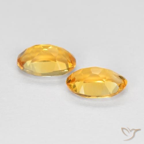 Citrine Gemstones in 6 x 4 mm (calibrated) Size for Sale, Citrine Stones in Medium-Dark Golden Color