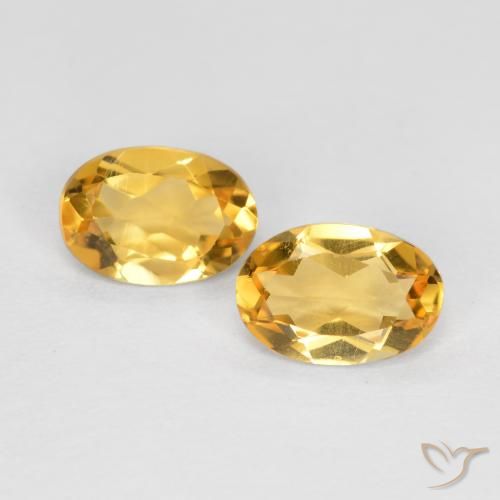 0.69 ct Yellow Citrine, 5.9 x 4.1 mm Oval Cut From Brazil, Photo A