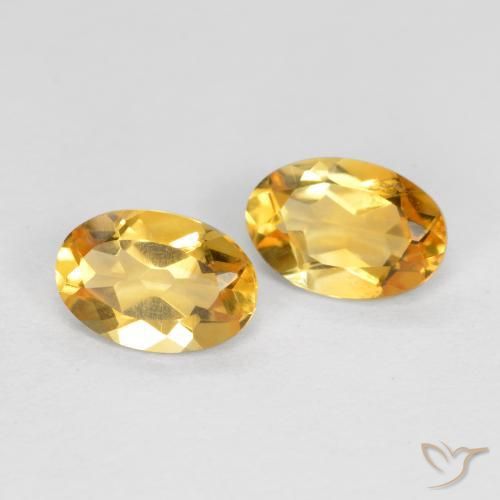 0.74 ctw Golden Citrine Stones, Natural Citrine in Oval Facet Shape for Sale