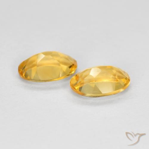 Citrine Gemstones in 6 x 4 mm (calibrated) Size for Sale, Citrine Stones in Medium Gold Color