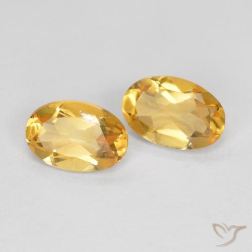 0.74 ctw Golden Citrine Stones, Natural Citrine in Oval Facet Shape for Sale
