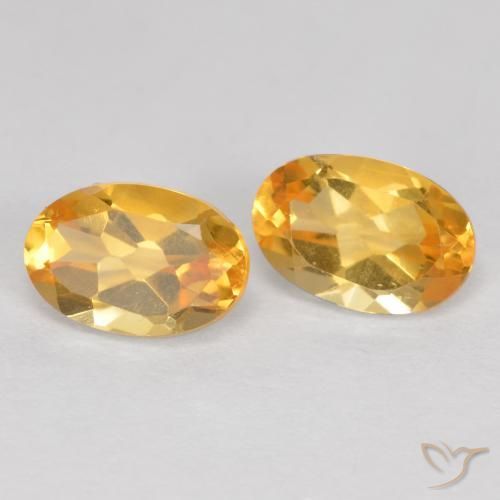 0.87 ctw Golden Citrine Stones, Natural Citrine in Oval Facet Shape for Sale
