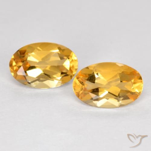 0.80ctw Natural Deep Golden Orange Citrine, Oval, VVS-VS