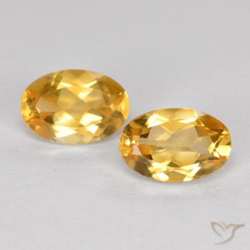 0.82ctw Natural Deep Golden Orange Citrine, Oval, VVS-VS
