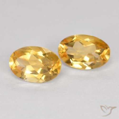 0.82 ctw Golden Citrine Stones, Natural Citrine in Oval Facet Shape for Sale