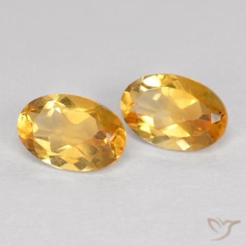 0.80 ctw Golden Citrine Stones, Natural Citrine in Oval Facet Shape for Sale