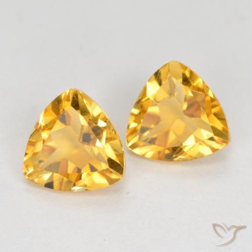 1.51ctw Natural Deep Golden Orange Citrine, Trillion, VVS-VS