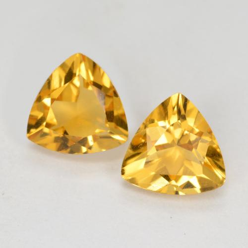Золотой Цитрин Камень - 0.7ct Огранка Триллион Фасетная (ID: 562620)