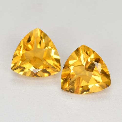 Deep Golden Orange Citrine Gem - 0.6ct Trillion Facet (ID: 562621)