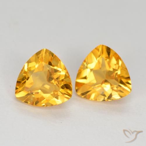 1.44ctw Natural Dark Golden Citrine, Trillion, VVS-VS