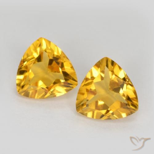 1.39ctw Natural Bright Gold Citrine, Trillion, VS