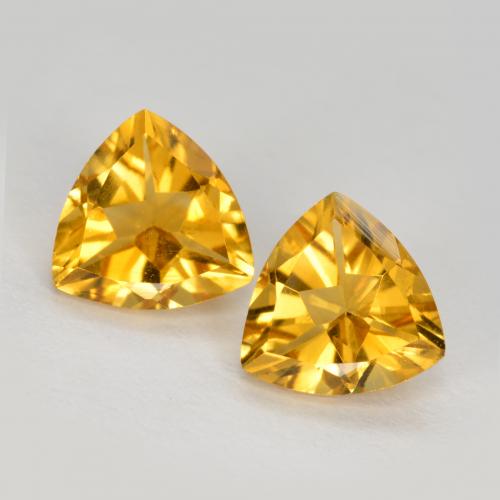 Deep Golden Orange Citrine Gem - 0.7ct Trillion Facet (ID: 562625)