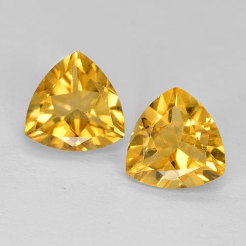 Deep Golden Orange Цитрин Камень - 0.7ct Огранка Триллион Фасетная (ID: 562627)