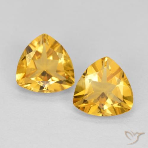 1.22ctw Natural Medium Gold Citrine, Trillion, VVS-VS