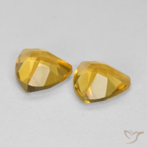 Citrine Gemstones in 6 x 6 mm (calibrated) Size for Sale, Citrine Stones in Medium Gold Color