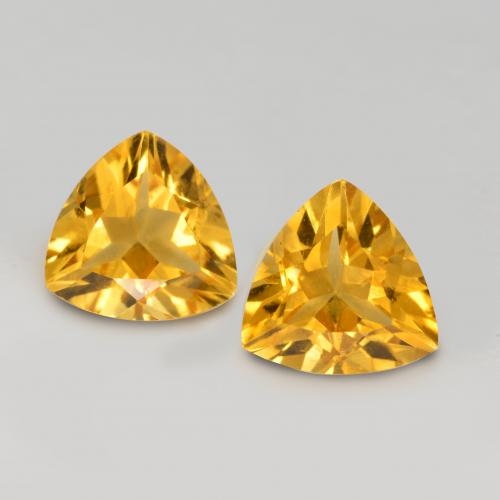Deep Golden Orange Citrine Gem - 0.7ct Trillion Facet (ID: 562629)