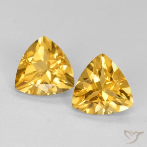 1.37ctw Natural Golden Orange Citrine, Trillion, VVS-VS