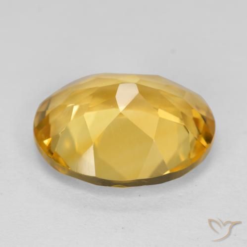 Citrine Gemstone in 12 x 10 mm (calibrated) Size for Sale, Citrine Stone in Medium Golden Color