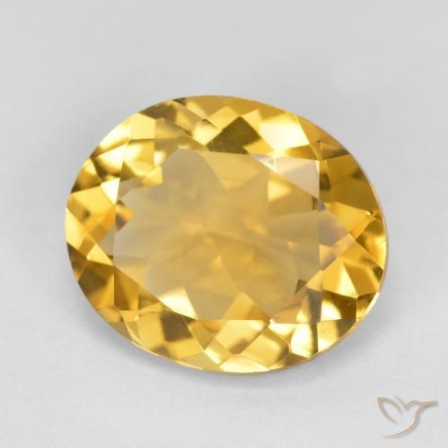 3.93 ct Golden Citrine Stone, Natural Citrine in Oval Facet Shape for Sale