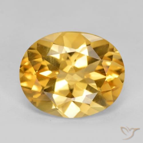 4.01 ct Yellow Citrine, 11.9 x 9.9 mm Oval Cut From Brazil, Photo A