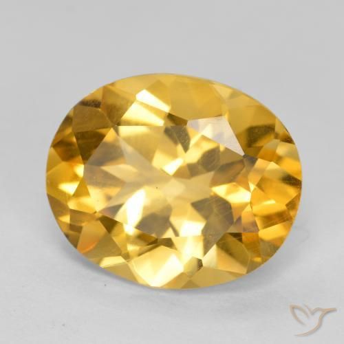 4.01 ct Golden Citrine Stone, Natural Citrine in Oval Facet Shape for Sale
