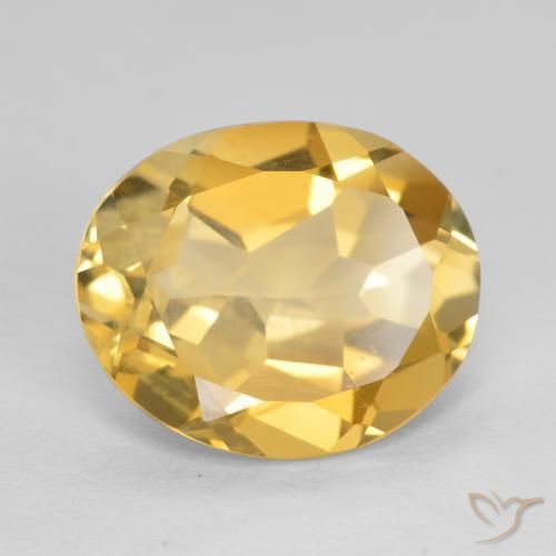 3.69 ct Golden Citrine Stone, Natural Citrine in Oval Facet Shape for Sale