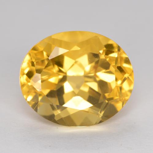 Medium Golden Цитрин Камень - 5.2ct Фасетный Овал (ID: 562894)