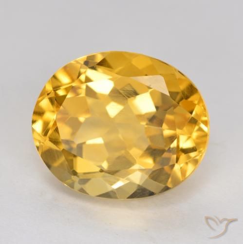 4.93 ct Golden Citrine Stone, Natural Citrine in Oval Facet Shape for Sale