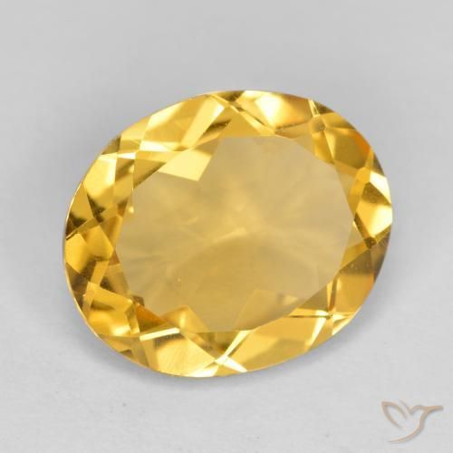 3.67 ct Golden Citrine Stone, Natural Citrine in Oval Facet Shape for Sale
