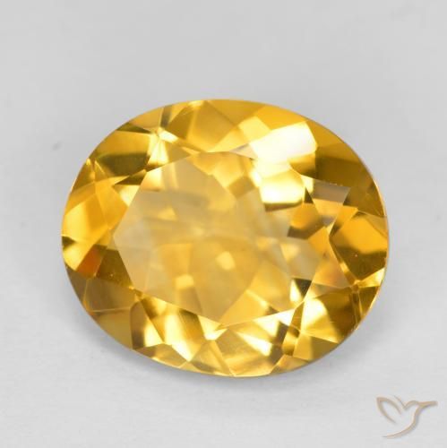 3.95 ct Golden Citrine Stone, Natural Citrine in Oval Facet Shape for Sale