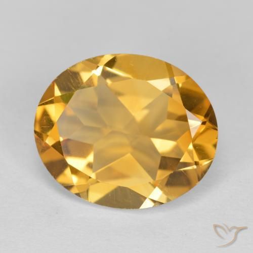 3.94 ct Golden Citrine Stone, Natural Citrine in Oval Facet Shape for Sale